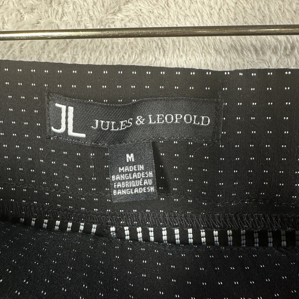JL JULES & LEOPOLD Pull-On Black Ponte Pants‎ Women's M Micro Dot Ankle Length - Picture 3 of 9